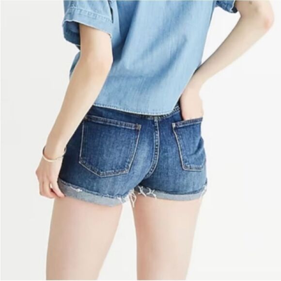 Madewell high rise denim jean shorts w rolled cuff size 26! - Picture 5 of 13